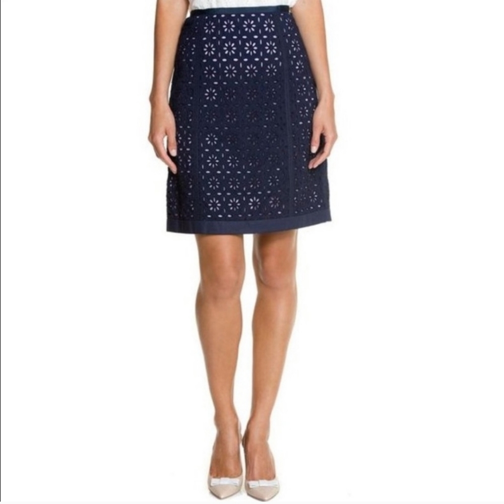 Robert Graham Caterina Floral Eyelet Overlay Pencil Skirt